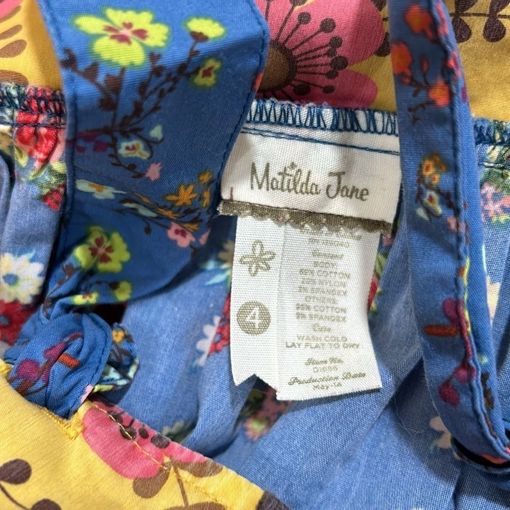 MATILDA JANE  floral girls dress size 4 GUC..